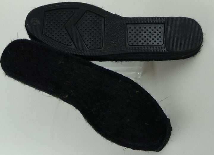 #1800 | Black Espadrille Soles Medium Wedge