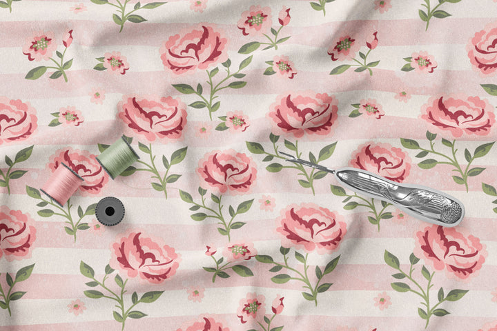 Shabby chic Roses 9 100% Cotton Fabric -MZ0009RS