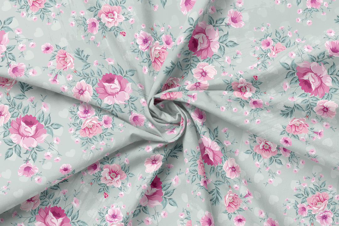 Shabby chic Roses 16 100% Cotton Fabric -MZ0016RS