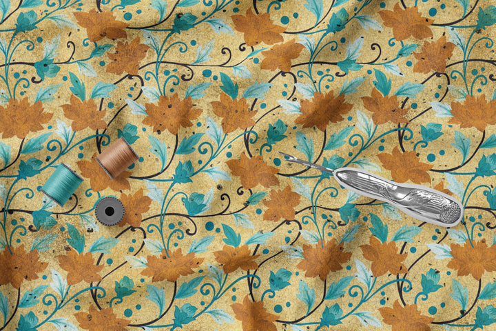 Autumn Florals 100% Cotton Fabric - MZ0038FW